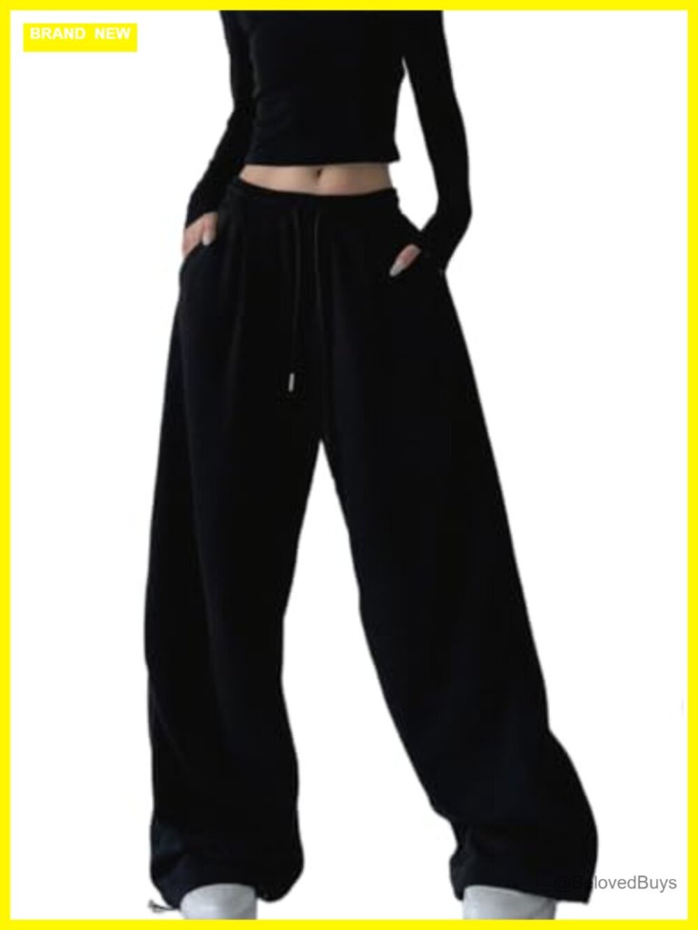 Baggy Wide Leg Sweatpants Low Rise Drawstring Unisex Casual